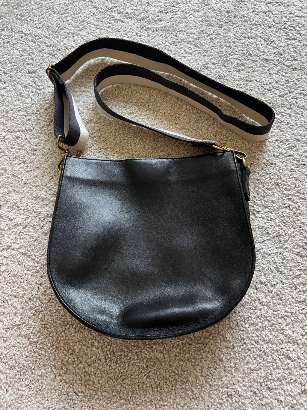 Madewell The Transport Leather Saddlebag With Canvas Strap